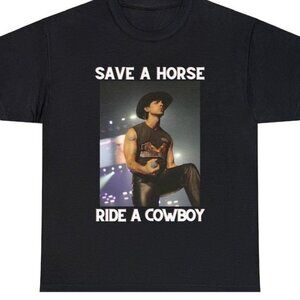 Cowboy Joe Jonas Jonas Brothers Unisex Black Cotton Tee